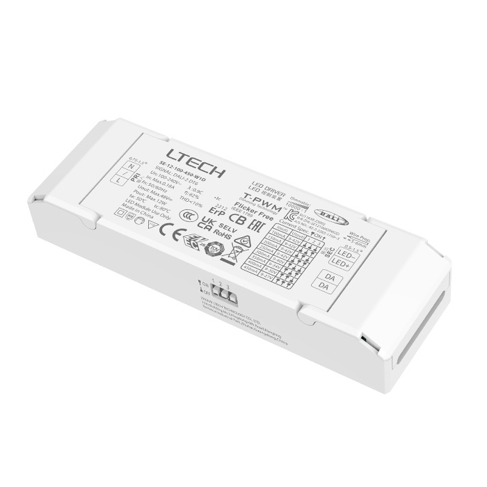 SE-12-100-450-W1D 12W 100mA to 450mA CC DALI-2 DT6 Dimming LED Driver